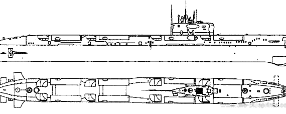 USSR submarine Project 675MK [Echo II -class SSBN Submarine] - drawings, dimensions, figures